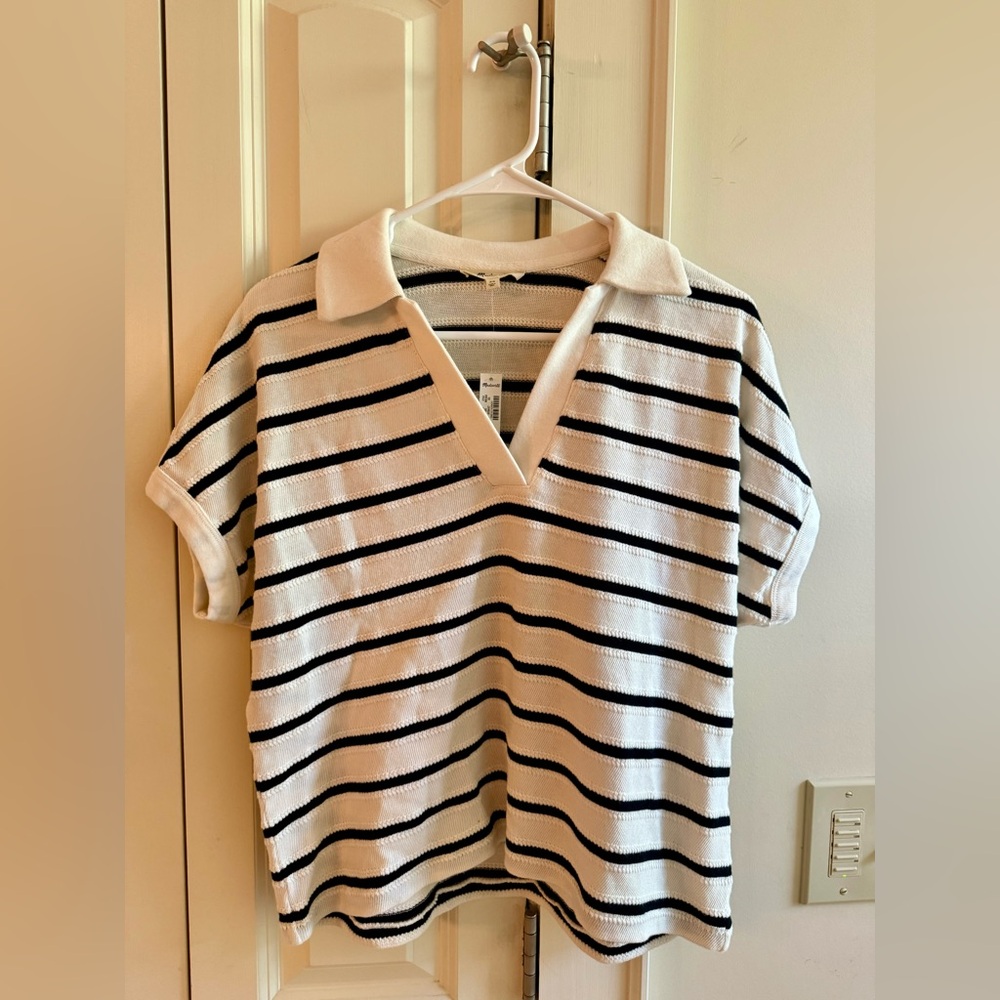 Madewell Relaxed V-Neck Polo Shirt Size XS 🖤🖤🖤 - Picture 5 of 9